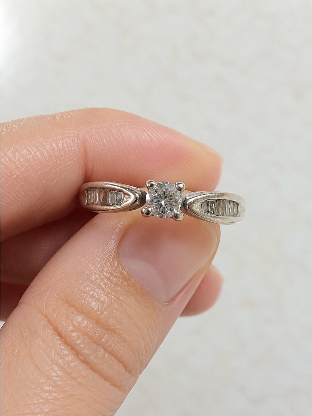 10kt Solid Gold Diamond Engagement Ring